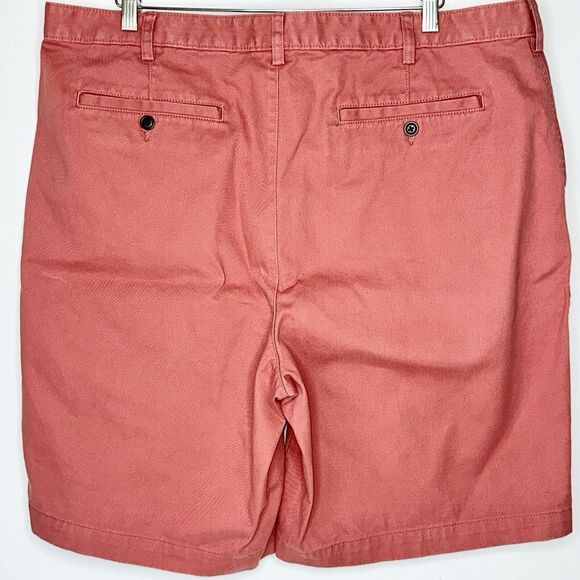 Lands End Khaki Salmon Color Chino Shorts Mens 42 Traditional Fit - Picture 2 of 4